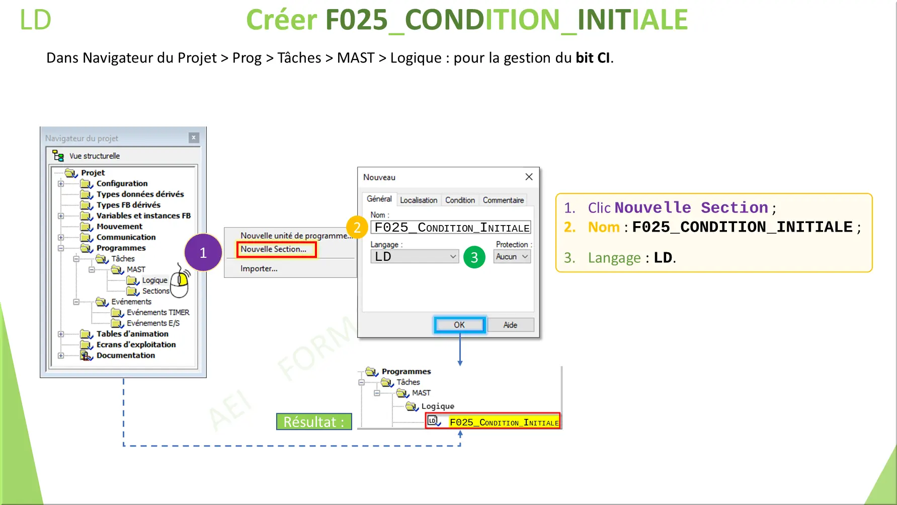 ST Créer F025_CONDITION_INITIALE